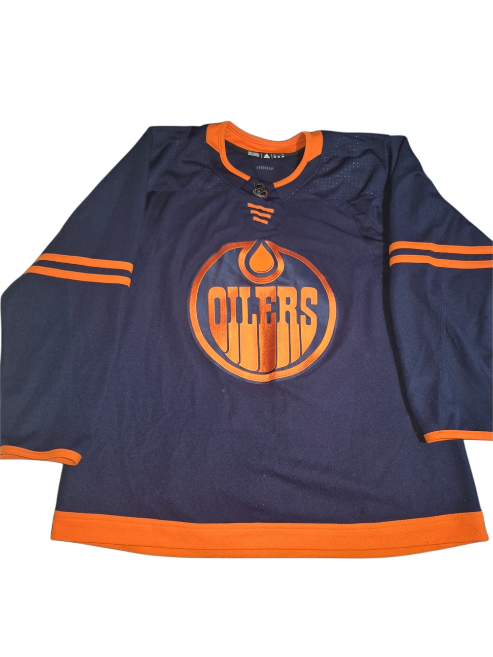 Adidas Aeroready Edmonton Oilers Navy & Orange Alternate Hockey Jersey Size 54